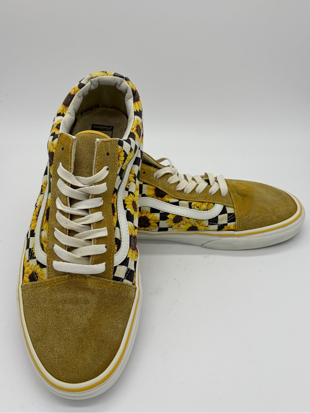 Vans Men’s Old Skool Sunflower Checkerboard Sneakers - Yellow & Black